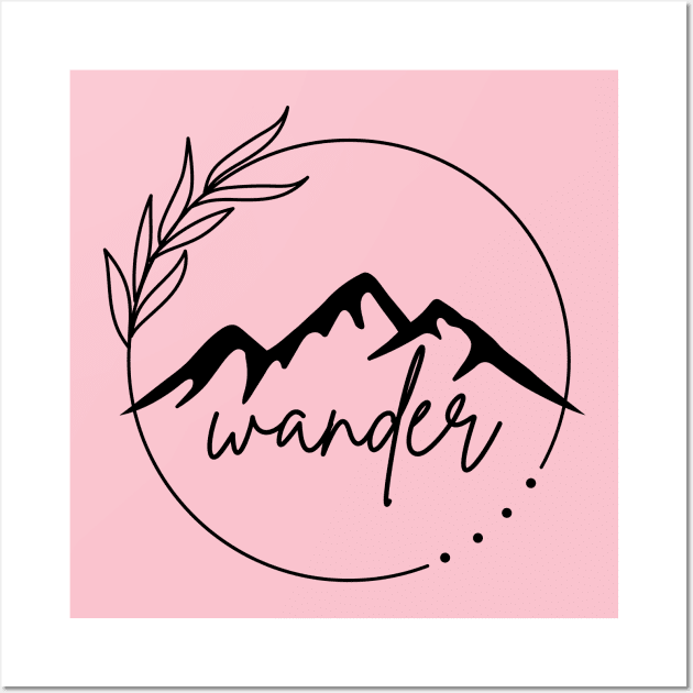 Minimalist Nature Tattoo Inspired Wander Design Wall Art by Mellow Nomadic